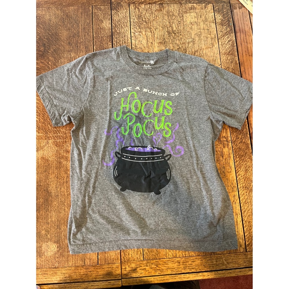 Hocus Pocus Women's Halloween witches brew short sleeve cotton T-shirt grey